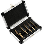 IRONANT 5PCS HSS Titanium Step Drill Bit Set for Metal Unibit
