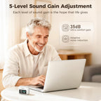 Hearing Aids for Seniors,Hearing Aids with Bluetooth, Rechargeable Hearing Aids with LED Digital Display, FSA&HSA Eligible, Intelligent Noise Cancellation, 5 Levels of Volume Adjustment, Hearing Amplifiers with APP, Easy to Use and Clear Sound