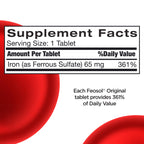Feosol Original Iron Supplement Tablets, Non-heme, 65mg Iron per Pill, 1 Per Day, 8 Month Supply, for Energy and Immune System Support (120 ct Pack of 2)