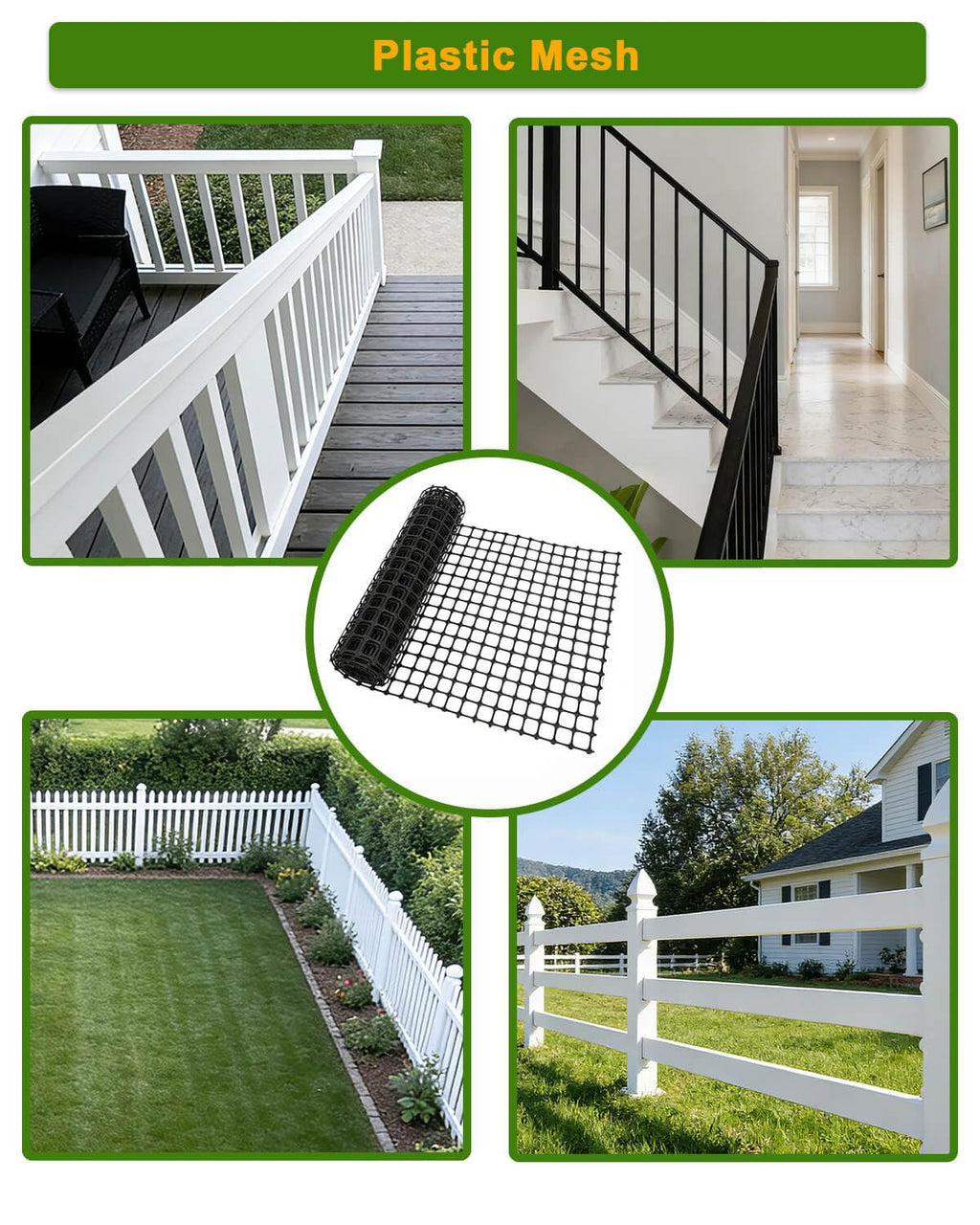 Chicken Wire Fencing - Plastic Chicken Wire Mesh Fence Netting for Garden