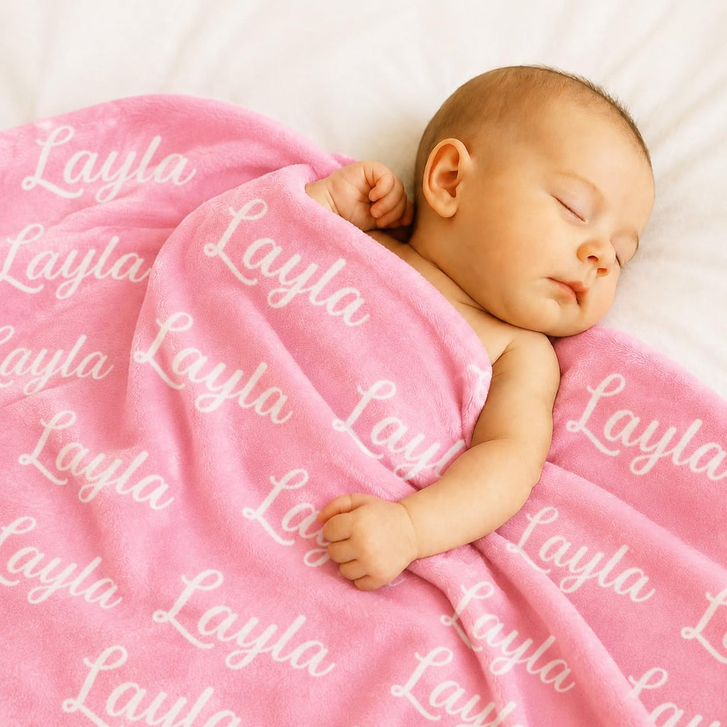 Custom Blankets with Name for Girls Boys Baby Shower Blanket Gifts,Personalized Ultra Soft Cozy Fleece Name Blankets for Kids Teen Girls Grandkids Christmas Stuffers Gifts