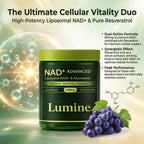Louma Lumine Organics NAD+ Supplement with Resveratrol and Quercetin - Liposomal Delivery Capsules Daily, Vitality Support, 60 Capsules.