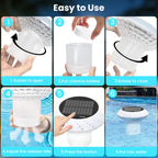 2026 Upgrade Solar Pool Chlorine Floater 3 Inch Tablets(1 Pack), 1800mAh Floating Pool Lights with Remote, 42 Lighting, Timer Function, IP68 Waterproof for Inground/Above Ground Pool, Pool Party, SPA