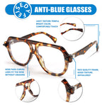 FEISEDY Aviator Frame Glasses for Women Men Blue Light Blocking Glasses Anti Glare Computer Eyeglasses B0039
