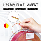 FXAAGFH 1KG 3D Printer Filament Bundle, 3 D PLA Printing Filament 1.75mm, Dual Color, +/-0.03mm, 1kg/2.2lbs Silk Golden Red