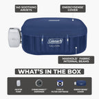 Coleman SaluSpa Atlantis AirJet Inflatable Hot Tub, 4 to 6 Person Square Portable Outdoor Spa with 140 Air Jets, App Control and EnergySense Insulated Cover, 71" x 28"