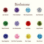 Ajiangwu 18K Gold Plated Name Necklace with Birthstone,Multiple Custom Name Necklace Personalized Family Necklace with Children Names Customized Choker Necklace for Women (2 Names with Birthstone)