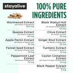 STAY ALIVE Wormwood Black Walnut Clove Cleanse Extract, 11-in-1 Extra Strength Complex, 120 Pills, Herbal Supplement for Adults, Vegan, Non-GMO & Gluten Free Sweet Wormwood Capsules