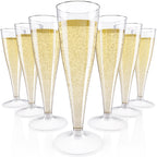 JOLLY CHEF 4.5 oz Plastic Champagne Flutes Disposable Clear 100 Pack