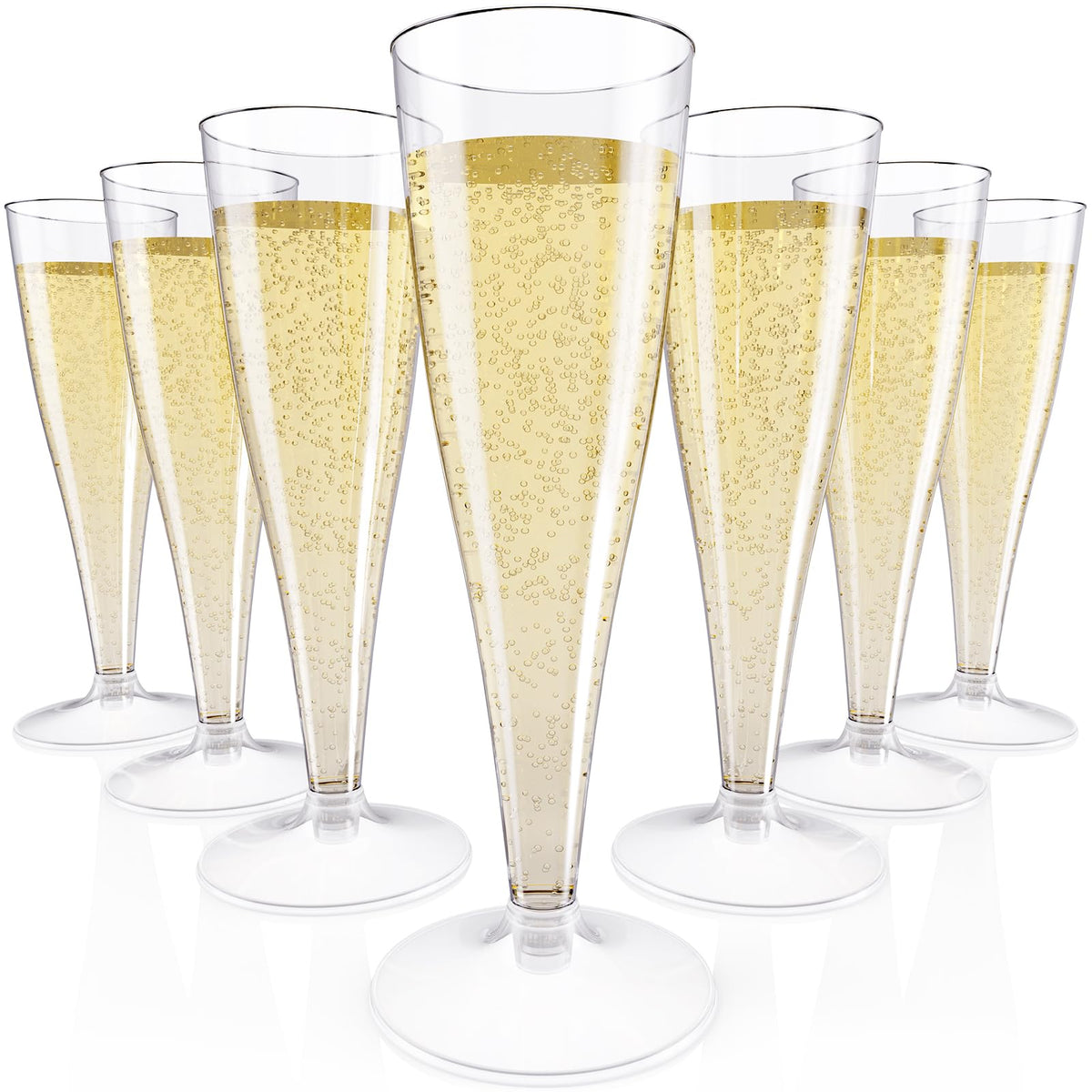 JOLLY CHEF 4.5 oz Plastic Champagne Flutes Disposable Clear 100 Pack