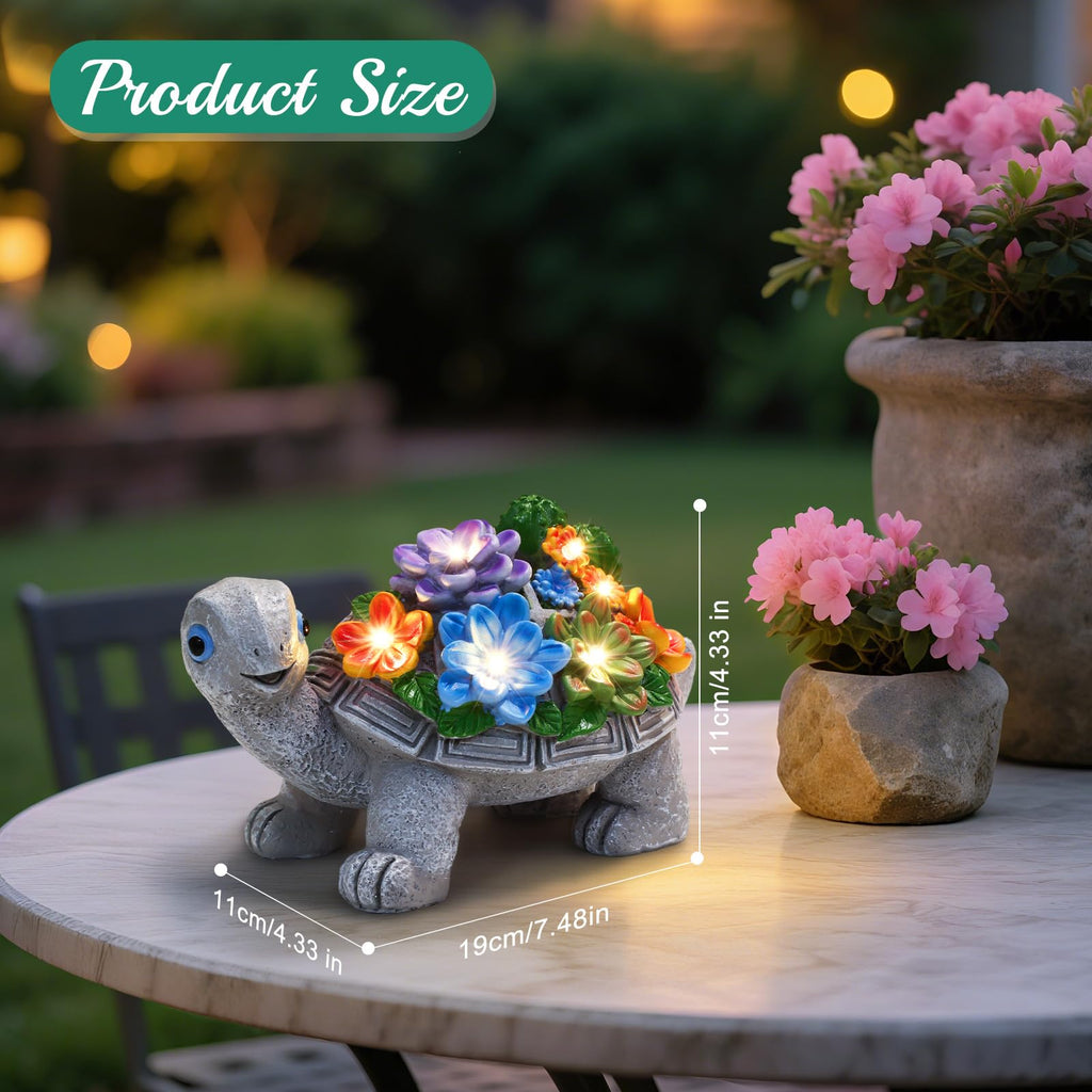 Linkax Turtle Statues Solar Garden Decor, Christmas Gift for Grandma Mom