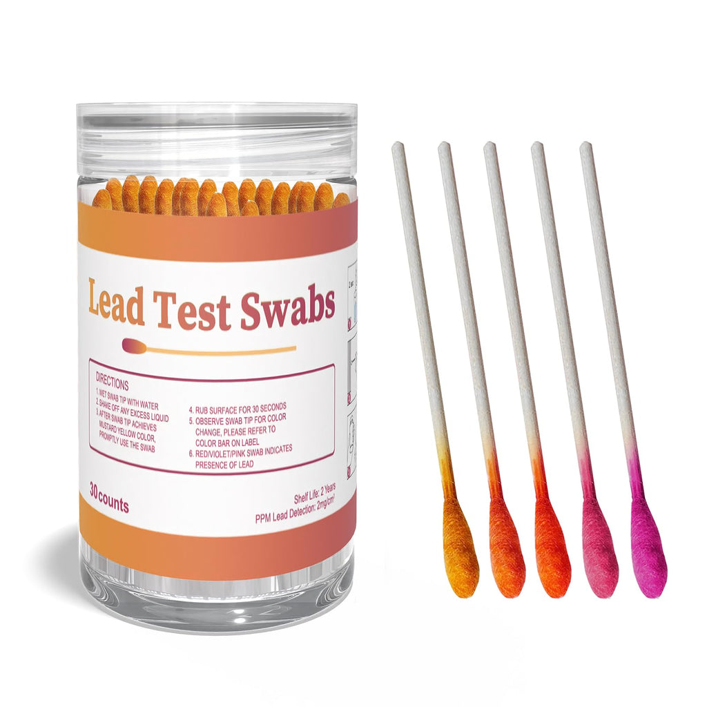 AssuTest Lead Test Kit: 30 High-Sensitivity Lead Test Swabs for Dishes Paint Ceramics Toys Jewelry Metal Wood & All Surfaces Results in 30 Seconds Reliable Lead Testing Solution