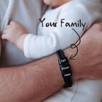 DayOfShe Fathers Day Personalized Gift for Dad Husband Grandpa Custom Bracelet with Names for Men Best Dad Ever Bracelet Fathers Gifts from Daughter Son