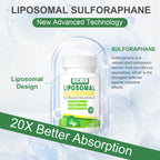 550MG Liposomal Sulforaphane from Broccoli Sprouts + Broccoli Seed, Sulforaphane Supplement Organic with 250MG Glucoraphanin Liver Supplement for Healthy Aging, Digestion | 120 Capsules (Pack of 2)