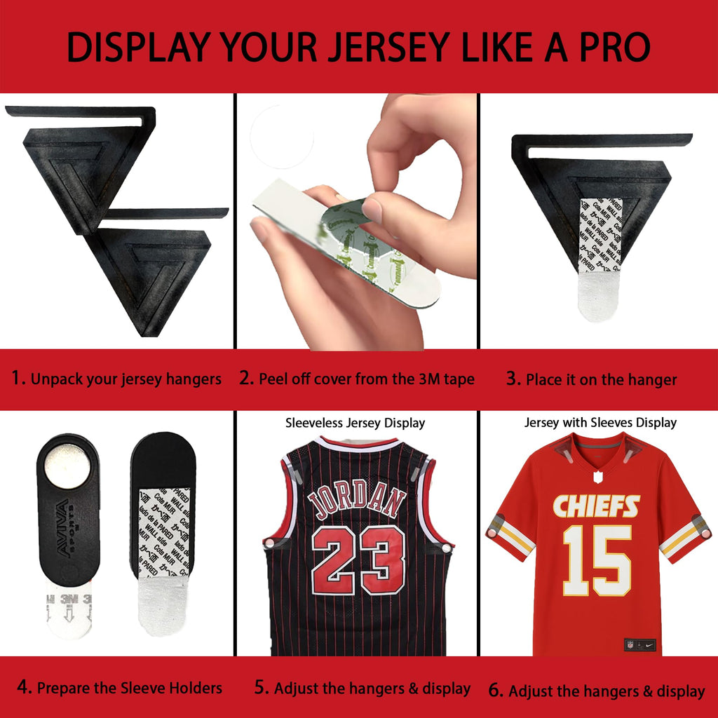 AVIVA Sports- Invisible Wall Jersey Hanger | Jersey Hanger for Wall Display | Great for Any Sports Jerseys | Sports Display (Single Pack)