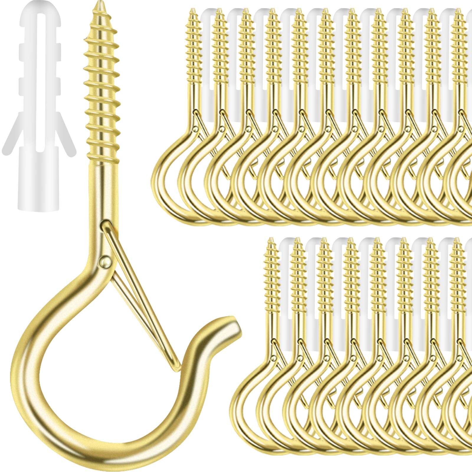 50 PCS Screw Hooks for Outdoor String Lights, Q Hangers String Light Hooks