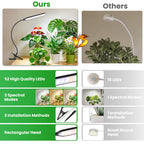 Garpsen Grow Light with Clip, Full Spectrum, Flexible Gooseneck, 2Pack