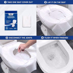 MP MOZZPAK Toilet Seat Covers Disposable (60 Pack) - XL Flushable Disposable Toilet Seat Cover for Kids Potty Training, Adults - 100% Biodegradable - Travel Essential Accessories for Airplane, Camping