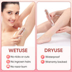 2 in 1 Women Electric Shaver Dual Head Bikini Trimmer for Women IPX7 Waterproof Wet & Dry Use Body Hair Trimmer and Facial Hair Remover for Bikini Underarm Leg Arm Body Face