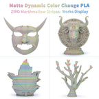 ZIRO Dynamic Color Change PLA, for 3D Printing, 1KG, Marshmallow Stripes