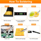 Soldering Iron Kit 80W LCD Adjustable Temperature 180-520℃ Solder Kit Electronics 13 in 1 Welding Tools with ON/OFF Switch, Solder Wire, Flux, 5 Soldering Tips, Desoldering Pump, Stand, Tweezers