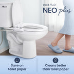 LUXE Bidet NEO 320 Plus - Warm Water, Dual Nozzle, Non-Electric Bidet Attachment for Toilet Seat, Patented Slide-In Install, 360° Self-Clean, EZ-Lift to Clean, Feminine & Rear Wash (Gold)