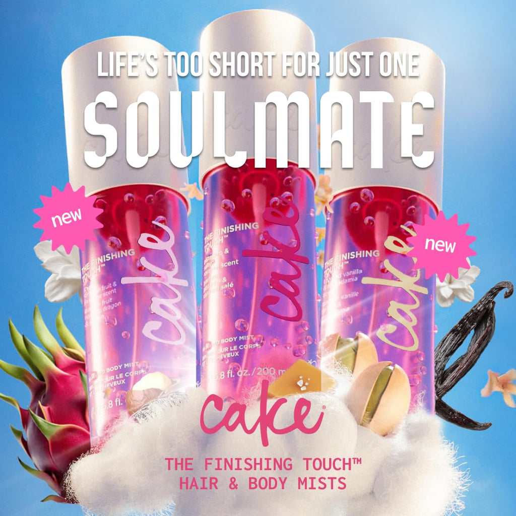Cake Beauty Finishing Touch Hair and Body Mist, Toasted Vanilla & Macadamia Scent- Fine Fragrance Mist ��� Infused with Aloe and Argan Oil - 6.8 Fl Oz / 200 mL