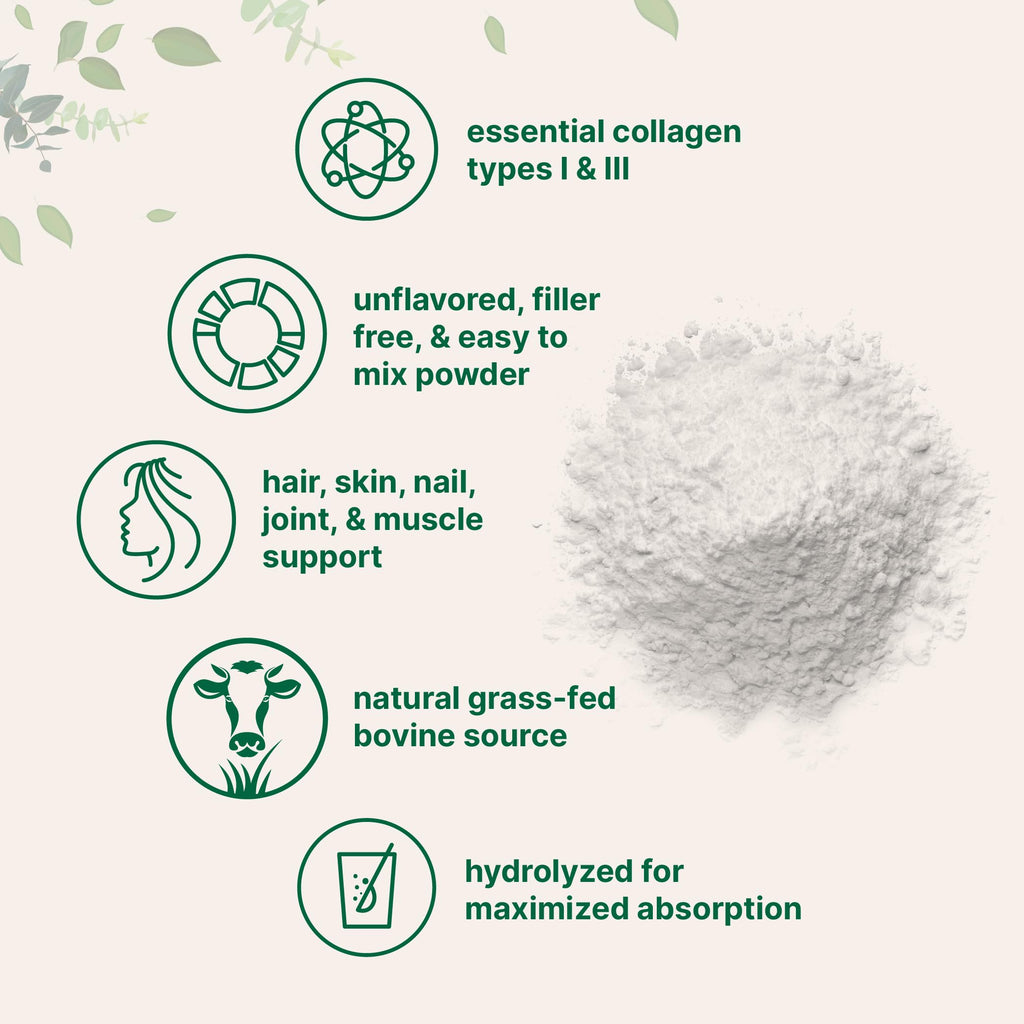 Micro Ingredients Bovine Collagen Peptides Powder, 1lb | Type I & III + Natural Protein | Grass-Fed Bovine Source | Unflavored | Paleo, Non-GMO
