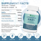 inGreens Liposomal NAD+ Supplement 1800 mg with Nicotinamide Riboside, Trans Resveratrol, Trimethylglycine，Replaces NMN, Boost NAD+, Aging Defense，Cellular Energy, 180 Softgels