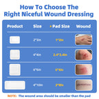 Niceful Adhesive Gauze Bandages 2"x3", 50Pcs