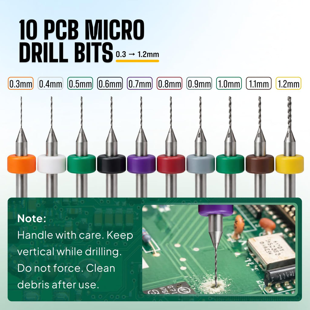 Micro Drill Bits Set with Pin Vise Hand Drill Manual, Jewelry Drill Kit
