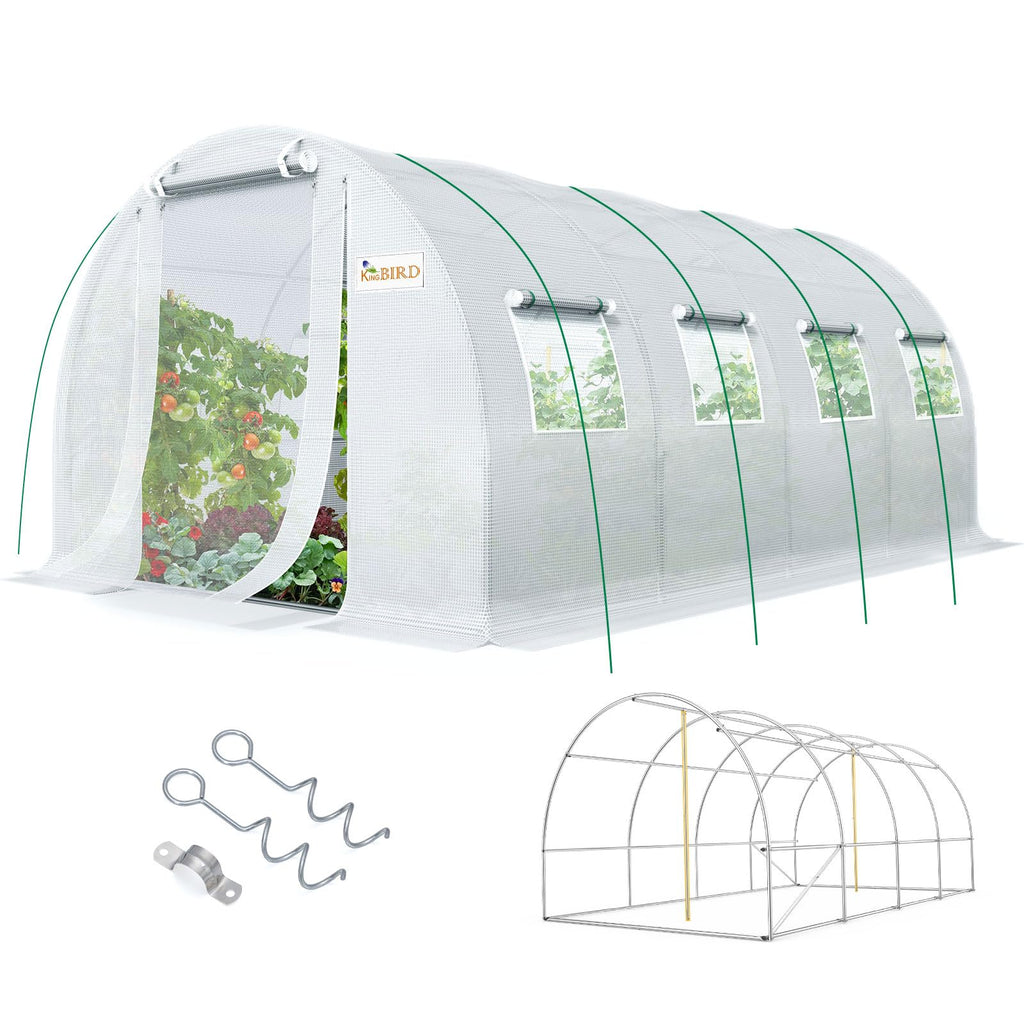 KING BIRD Premium 10x6.6x6.6FT Greenhouse for Outdoors Large Walk-in House