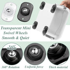 Honoson 48 Pcs Self Adhesive Caster Wheels Appliance Rollers Appliance Sliders for Kitchen 360° Swivel Universal Wheel Mini Small Kitchen (Clear Black White with 1 Steel Ball Style)