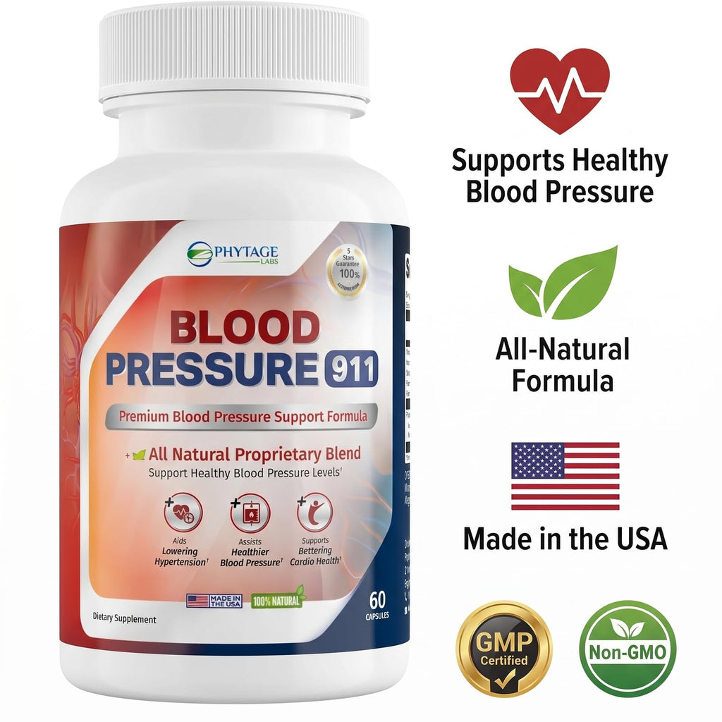 Phytage Labs Blood Pressure 911 Premium Supplement - BP Support Pills. 2 Pack