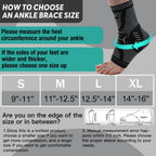 INDEEMAX Ankle Brace Compression Sleeve for Women & Men, Ankle Support Copper Infused Ankle Brace for Sprained Ankle, Plantar Fasciitis Sports, Achilles Tendonitis Pain Relief, Sliver Black, S