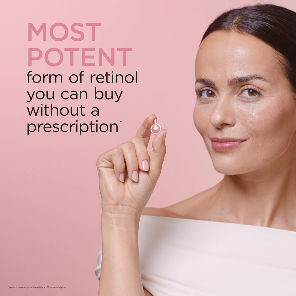 Elizabeth Arden Retinol + HPR Ceramide Rapid Skin Renewing Anti-Aging Face Serum Capsules, Fine Lines & Wrinkles Treatment with Peptides, Vitamin E, & Niacinamide, 30 Count