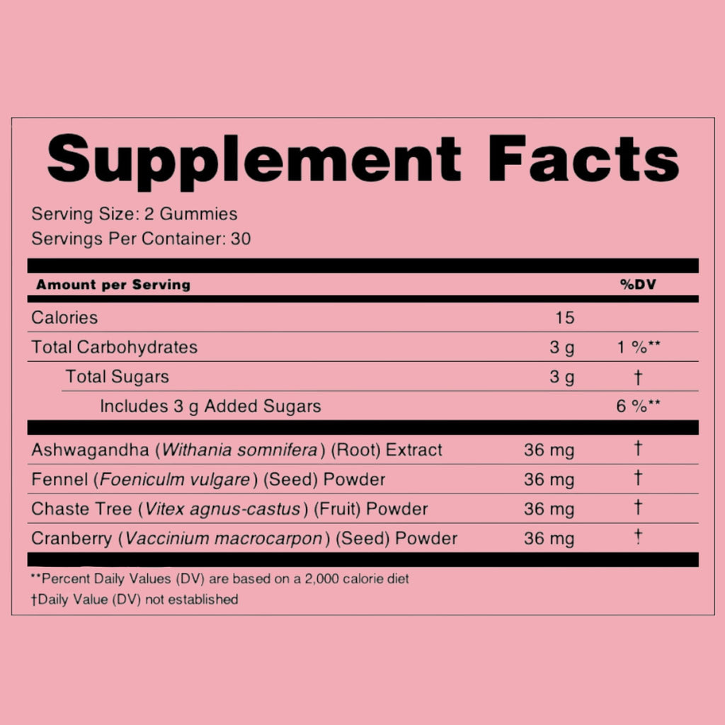nixit PMS Support Gummies | Chasteberry & Ashwagandha | Vegan | Mixed Berry Naturally Flavoured Supplement | May Help with Relief from Bloating, Cramps, Breast Pain & Mood Swings (60 Gummies)
