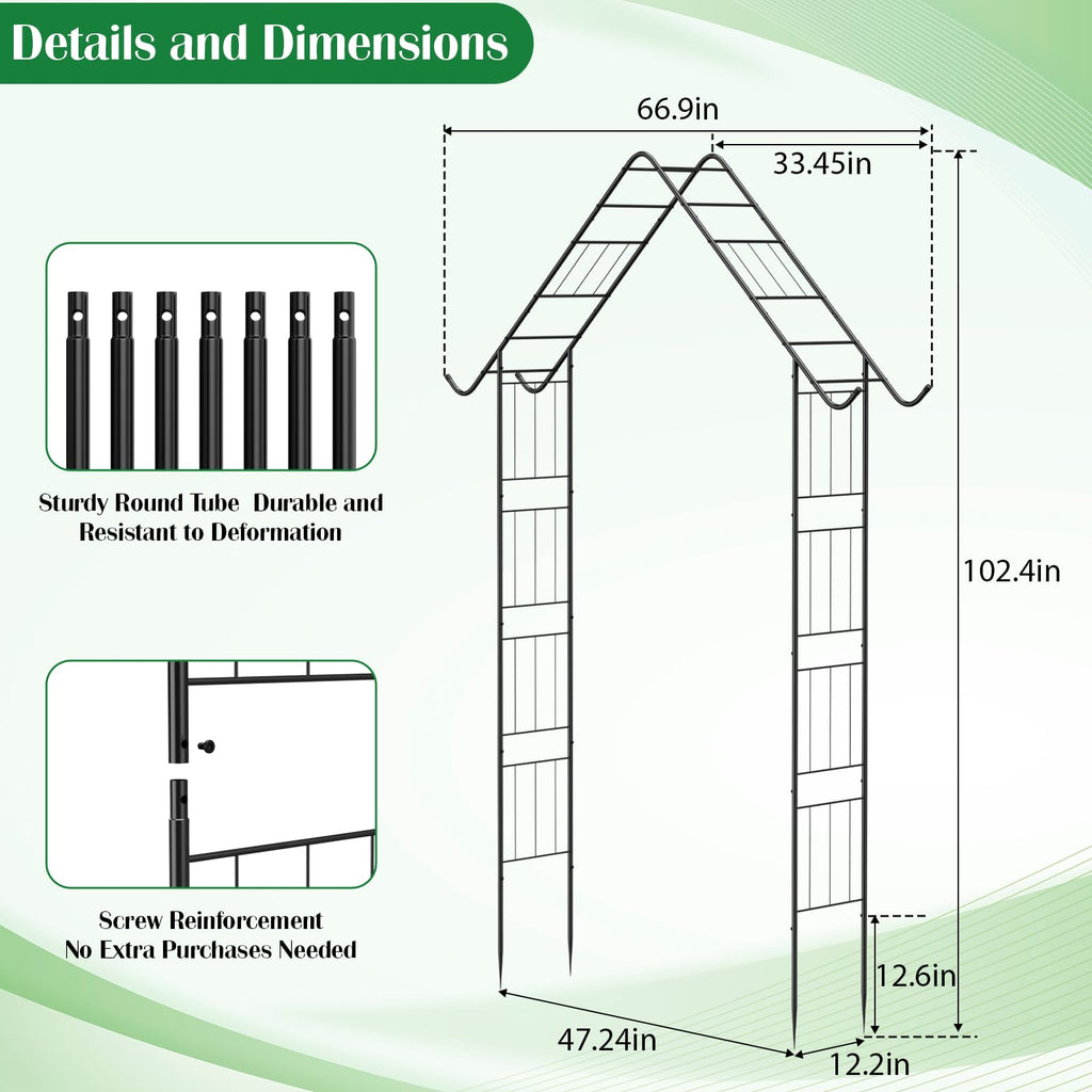 Heavy Duty Garden Arch Trellis for Climbing Plants Garden Arbor Arches