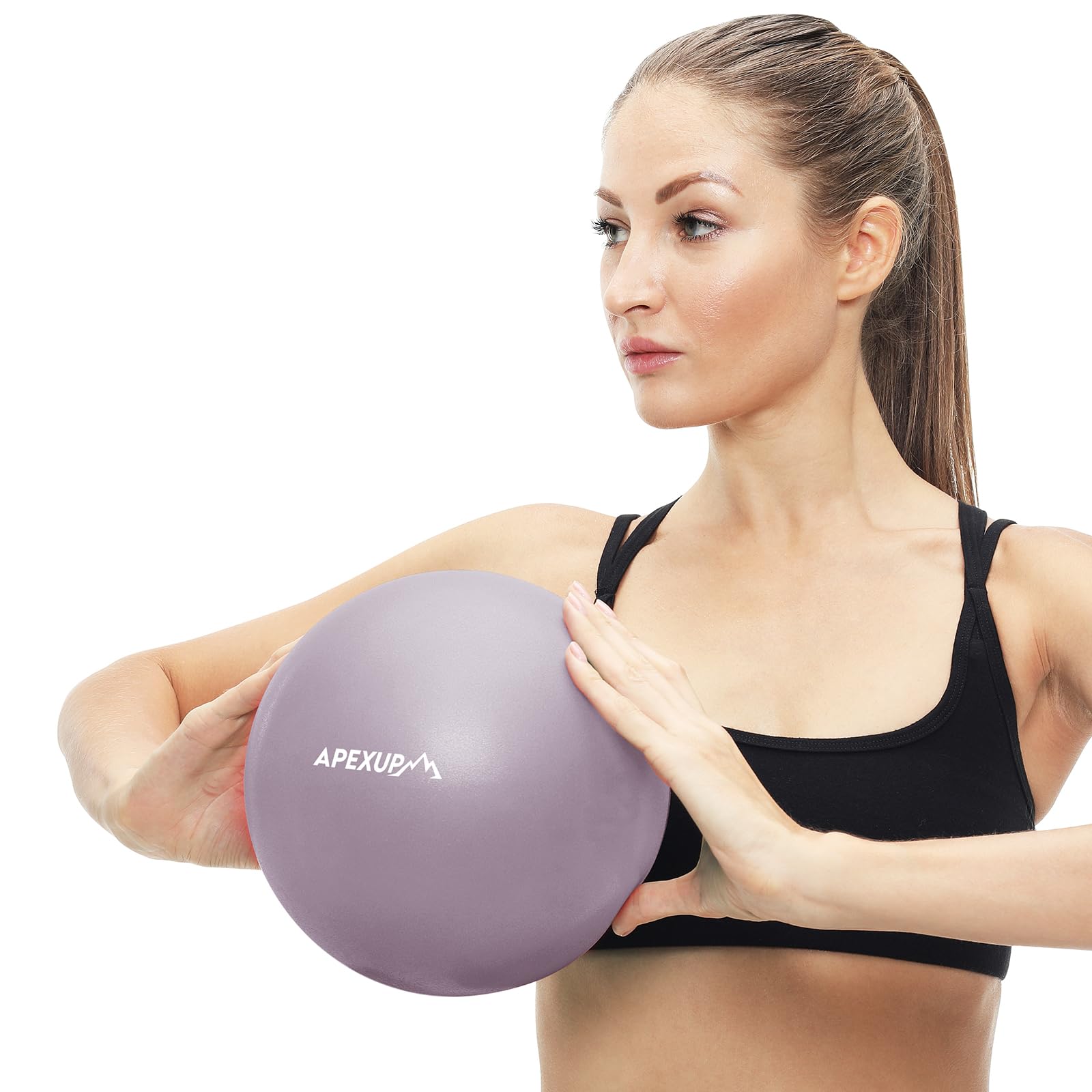 APEXUP Yoga Ball Exercise Ball, Heavy Duty Pilates Ball for Fitness, Balance, Core Workout, Physical Therapy (XXS (9") 23cm, Mauve)