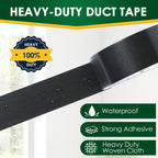 EFOK 10 Pack Duct Tape Heavy Duty Waterproof, Black Duct Tape Bulk 1.88 Inch X 90 Ft, Strong Adhesive for Indoor Outdoor Tear By Hand