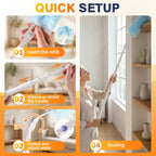 Duster Refills for Swiffer Duster with 3ft Extension Pole & Short Grip 30ct