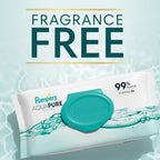 Pampers Aqua Pure Baby Wipes, Unscented, Fragrance Free, 99% Water, Water Based, Multi-Use, 896 Wipes Total (16X Flip-Top Packs)
