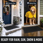 BESEA 4 Pack 24 x 36 Inch Rubber Floor Mats, Non-Slip Drainage Mats
