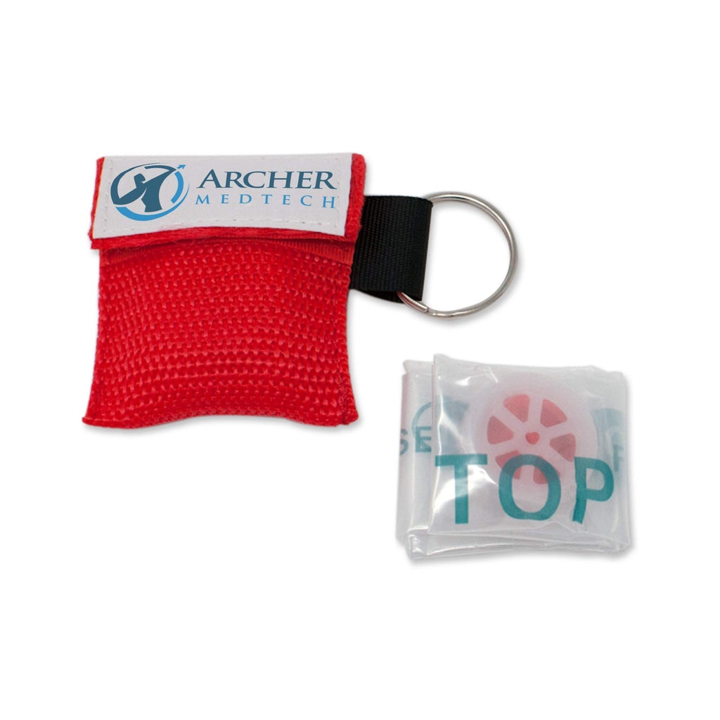 Archer MedTech CPR Keychain Face Shields with One-Way Valve, 50 Pack