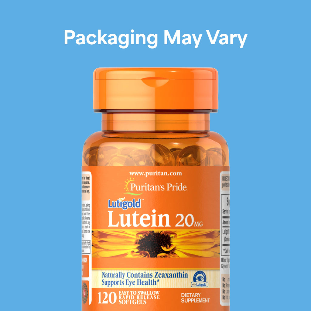 Puritan's Pride Premium Lutigold Lutein Carotenoid 20mg with Zeaxanthin for Men and Women, Dietary Supplement for Eye Health Support, 8 Month Supply, 120 Easy-to-Swallow Softgels, 2 Pack