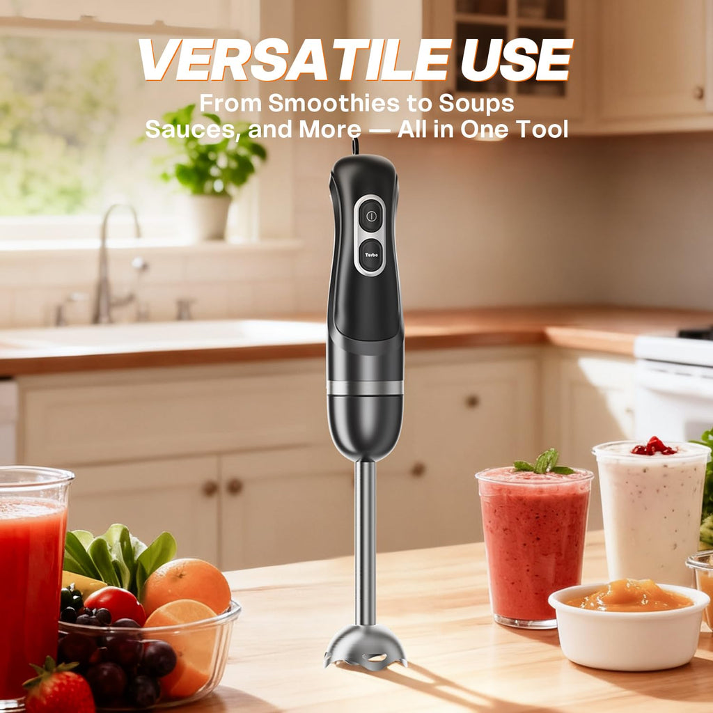 Turelar Immersion Blender Corded 400W, 2 Speed, Emulsifier, Blend, BPA-Free