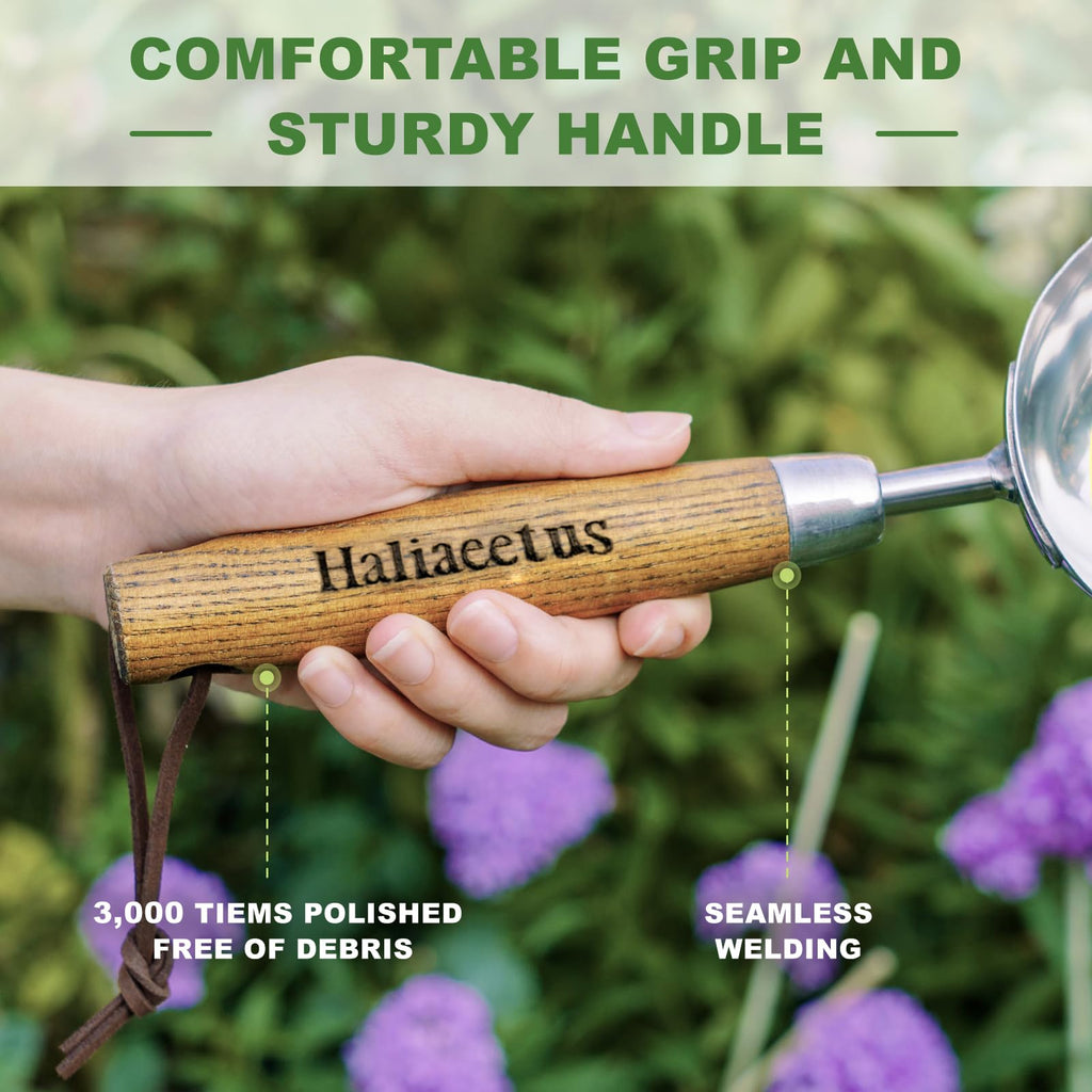 Haliaeetus Potting Soil Scoop, Bend Proof Stainless Steel Gardening Scoop