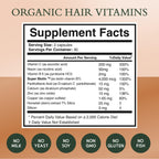 NOOR HAIR Healthy Hair Formula, Hair Growth Supplement Supporting Thick Hair and Fast Hair Regrowth. Vitamin C, B6, Zinc, Propietary Non-GMO & Gluten Free Womens Hair Loss Vitamins - 30 Day Supply