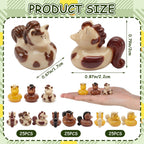 Memorywuu 72 Pcs Mini Horse Duck Bulk Tiny Bucking Bronco Duck Figurine Resin Pool Float Bath Decor Gift for Horse Racing Festival Basket Stuffers Table Party Decorations