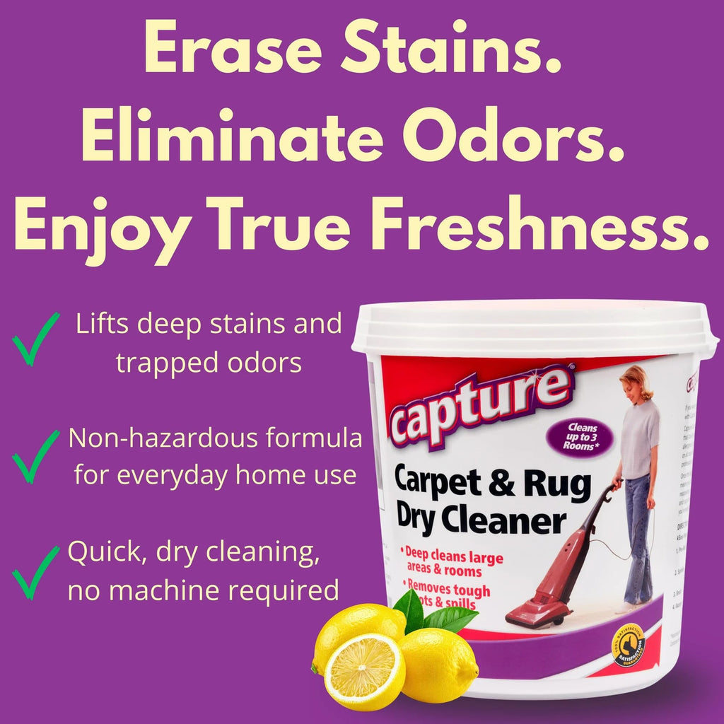 Capture Carpet & Rug Dry Cleaner: Carpet Deodorizer & Freshener Powder - Pet Odor Eliminator - Spot & Stain Remover - Fresh Natural Scent - Carpet Cleaner Powder - Dry Rug Powder Cleaner (2.5 lb)